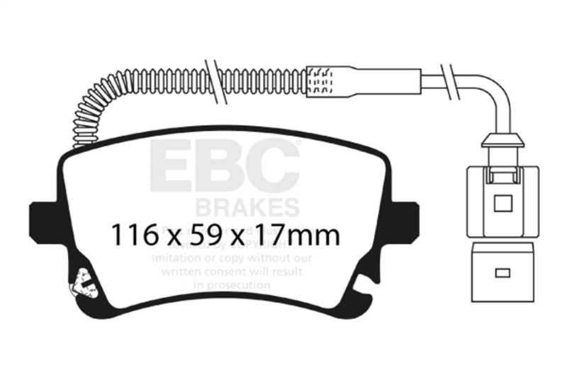 EBC 06-09 Audi RS4 4.2 (Cast Iron Rotors) Bluestuff Rear Brake Pads - Image 2