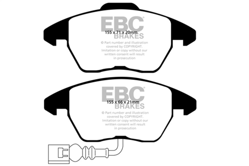 EBC 07-09 Audi TT 2.0 Turbo Yellowstuff Front Brake Pads - Image 2