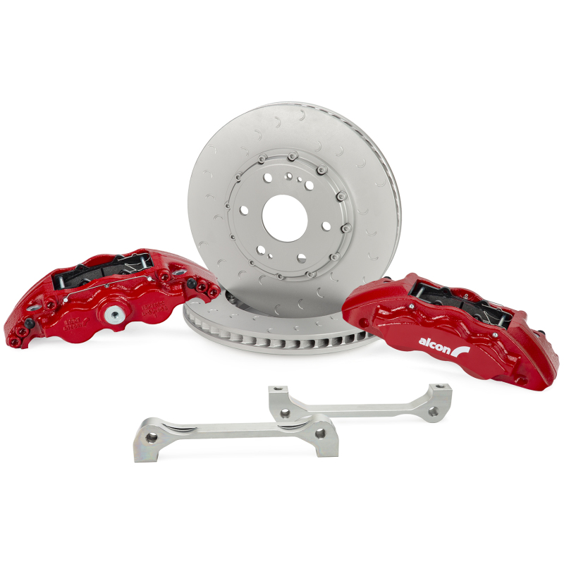 Alcon 2021+ RAM TRX 376x42mm Rotors 6-Piston Calipers Front Brake Upgrade Kit - Red - Image 2