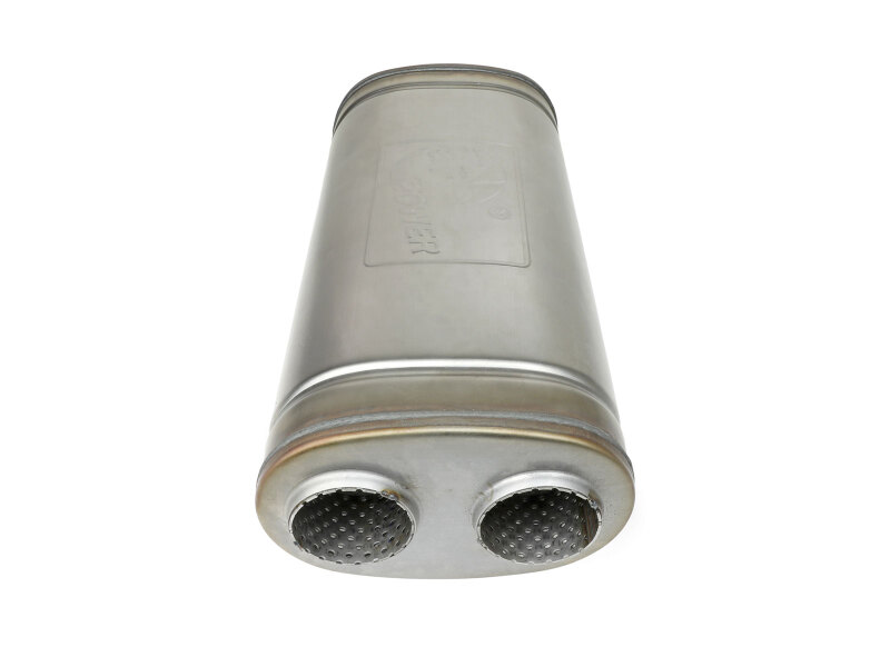 aFe MACH Force-Xp Muffler 2-1/2 IN Dual Inlet/Dual Outlet 5 IN H x 8 IN W x 18 IN L - Oval Body - Image 3