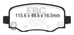 Alternative view of EBC 15+ Chrysler 200 2.4 Yellowstuff Rear Brake Pads