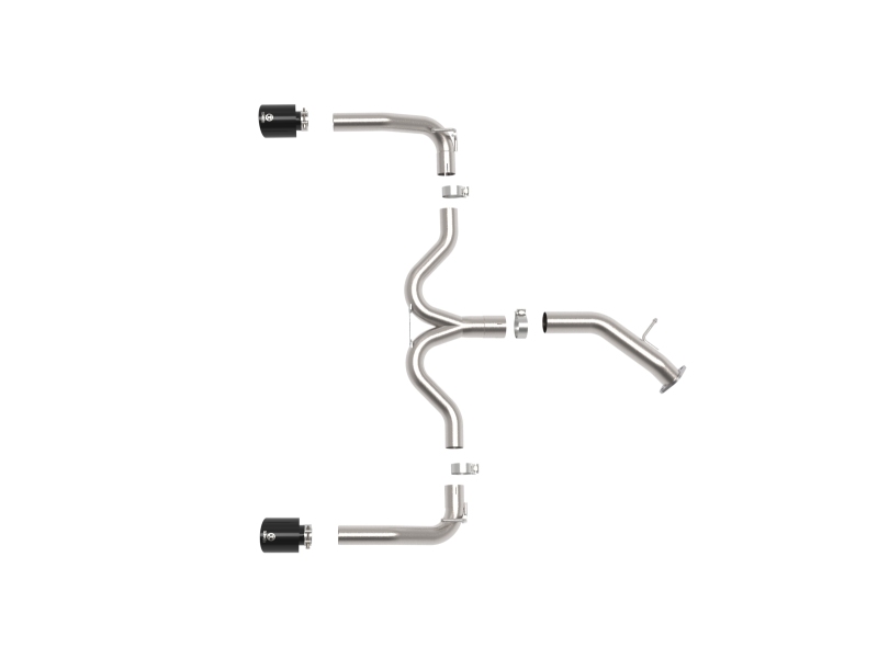 aFe 20-21 Kia Forte GT 1.6L 3in-2.5in 304 Stainless Steel Axle-Back Exhaust w/ Black Tips - Image 2