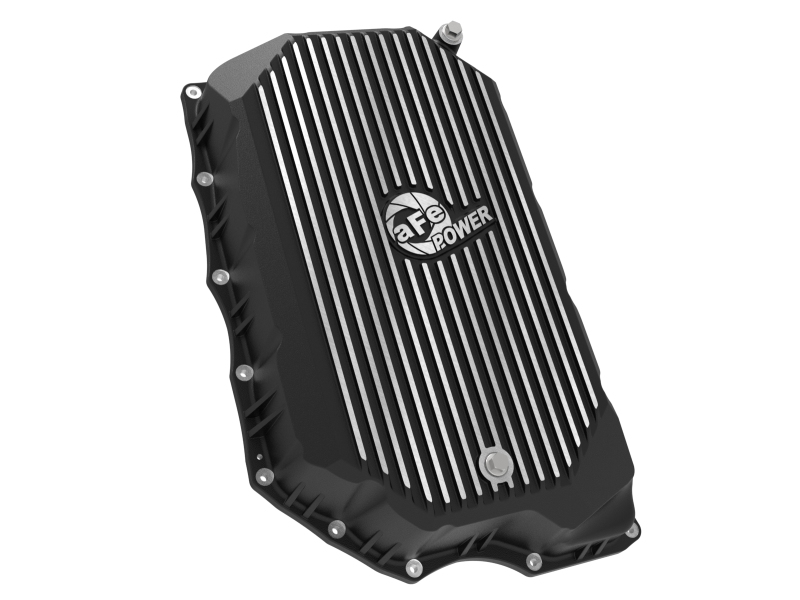 aFe 20-25 GM Diesel V8-6.6L L5P Transmission Pan w/ Machined Fins - Black - Image 3