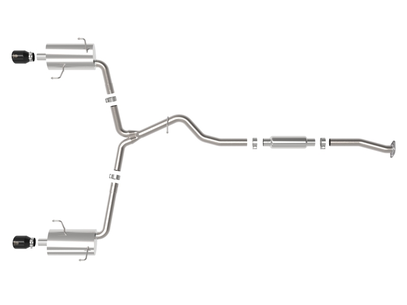 aFe Subaru Forester XT 14-18 H4-2.5L (t) Takeda 2-1/2in to 2-1/4in 304 SS Cat-Back- Black Tip - Image 2