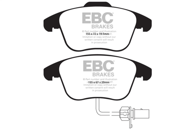 EBC 10+ Audi A5 2.0 Turbo Yellowstuff Front Brake Pads - Image 2