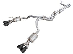 Alternative view of AWE Tuning 2021+ Cadillac Escalade 6.2L 0FG Dual Exit Exhaust System w/ 5in Diamond Blk Tips