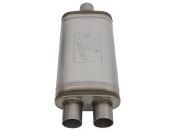 aFe MACHForce XP SS Muffler 2.5in Center Inlet / 2.5in Dual Outlets 18in L x 9in W x 4in H Body - Image 3
