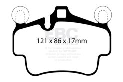 EBC Racing 05-08 Porsche 911 (997) (Cast Iron Disc Only) RP-1 Front/Race Rear Brake Pads (Pair Only) - Image 6