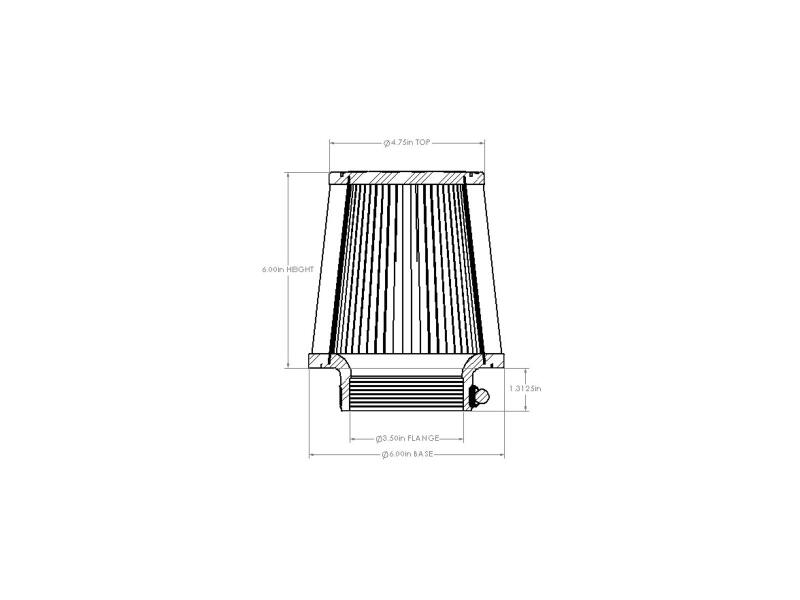 aFe POWER Universal Clamp-On Air Filter w/ D2 Dura-Dry Media - 3-1/2in F x 6in B x 4-3/4in T x 6in H - Image 6