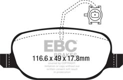 Alternative view of EBC 2014+ Alfa Romeo 4C 1.75L Turbo Yellowstuff Rear Brake Pads