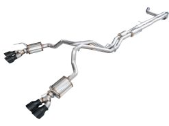 AWE Tuning 2021+ Cadillac Escalade 6.2L ESV 0FG Dual Exit Exhaust System w/ 5in Diamond Blk Tips