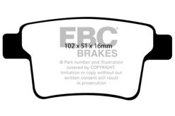 Alternative view of EBC 04-07 Ford Five Hundred 3.0 Yellowstuff Rear Brake Pads