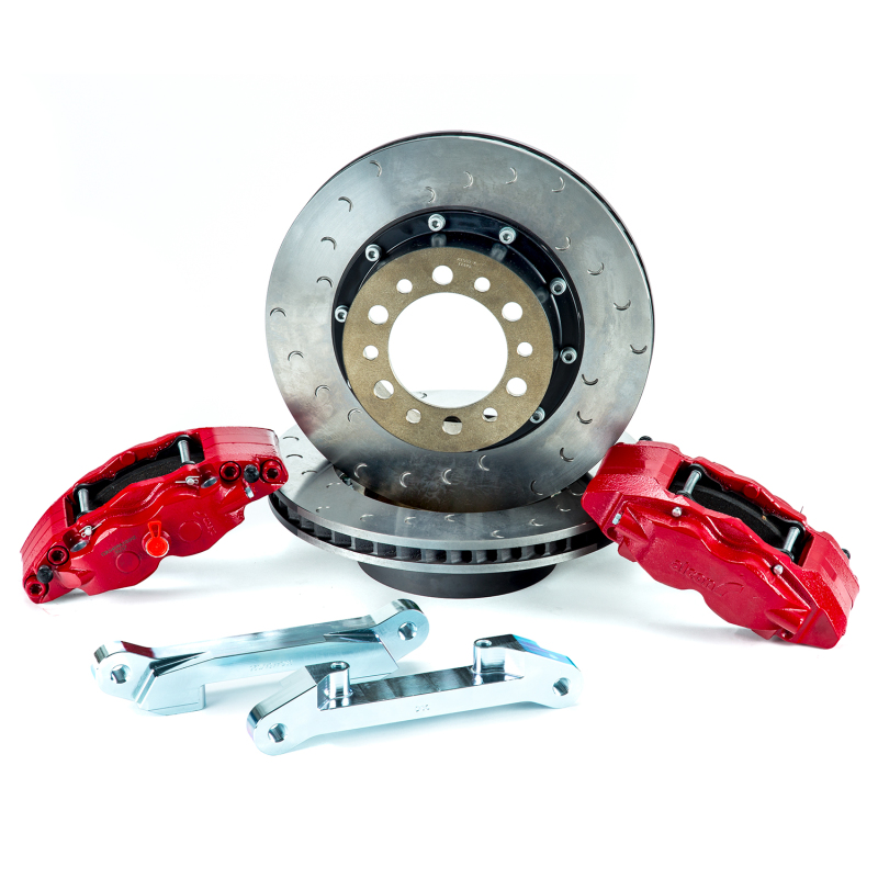 Alcon 2007+ Jeep JK w/ 6x5.5in Hub 355x22mm Rotor 4-Piston Calipers Rear Brake Upgrade Kit - Red - Image 5
