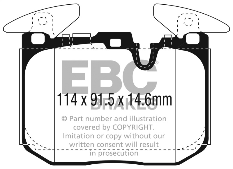 EBC 2014+ BMW I8 1.5L Turbo/Electric Yellowstuff Front Brake Pads - Image 2
