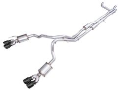 Alternative view of AWE 2021+ Chevy Suburban/GM Yukon XL 6.2L 0FG Edition Cat Back Exhaust - Quad Diamond Chrome Tips