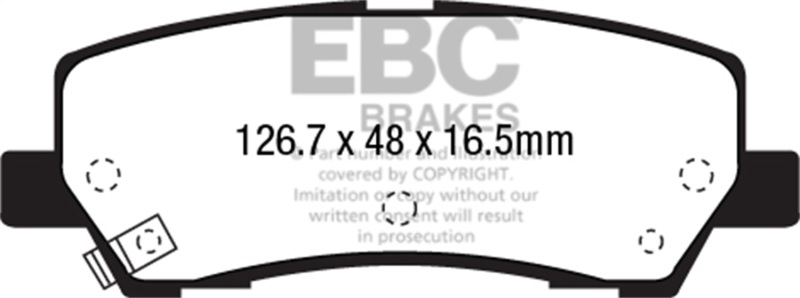 EBC 2015+ Ford Mustang 5.0L Bluestuff Rear Brake Pads - Image 2
