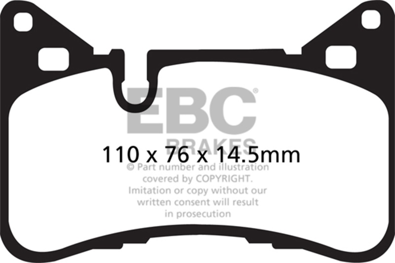 EBC 14 Mercedes-Benz C63 AMG (W204) 6.2 Yellowstuff Rear Brake Pads - Image 2