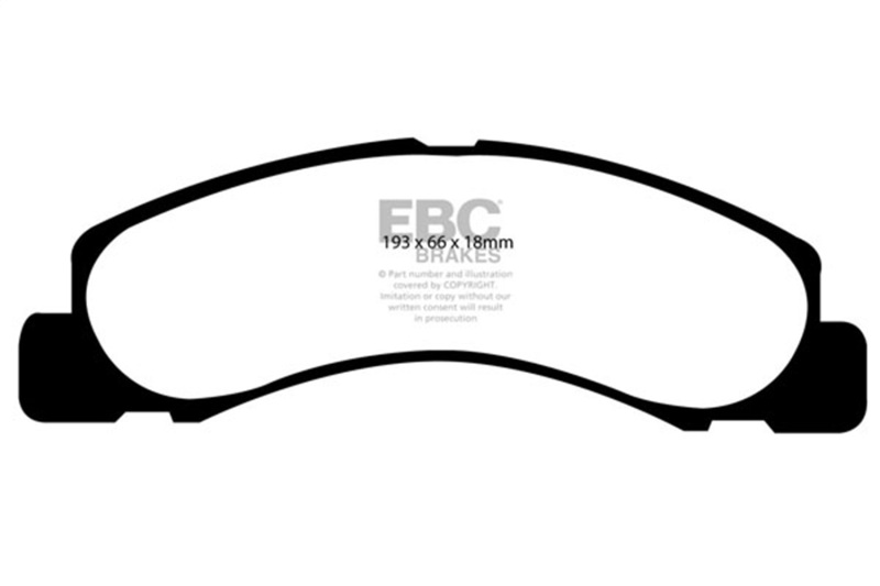EBC 00-02 Ford Excursion 5.4 2WD Yellowstuff Front Brake Pads - Image 2