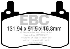 Alternative view of EBC 2019+ Genesis G70 2.0T Bluestuff Rear Brake Pads