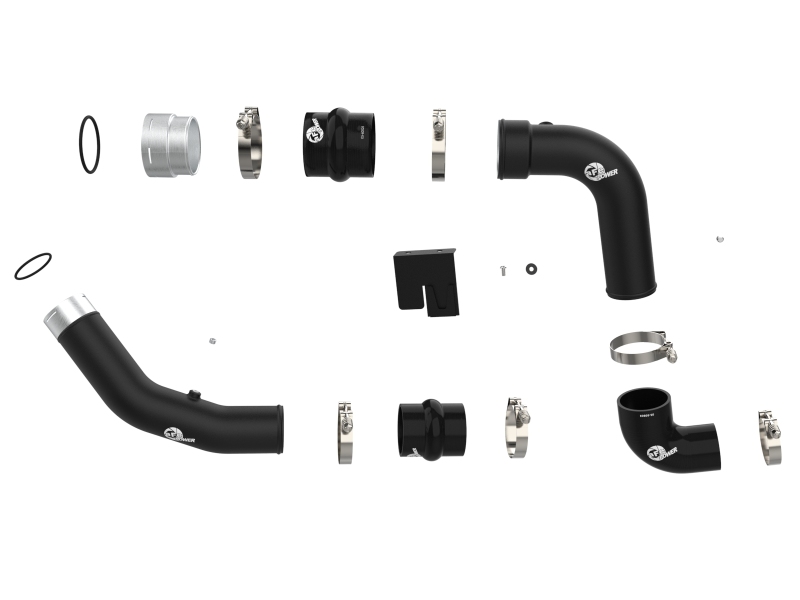 aFe 23-24 Ford Diesel Trucks V8-6.7L (td) BladeRunner Aluminum Hot and Cold Charge Pipe Kit - Black - Image 2