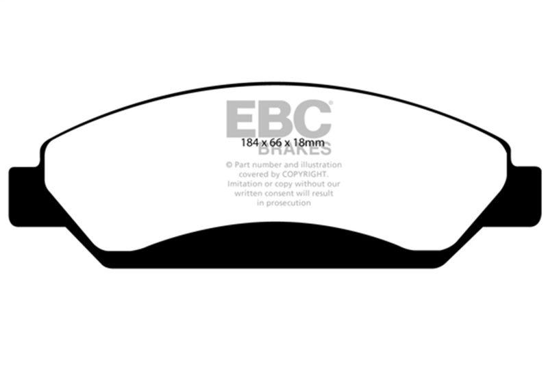 EBC 07 Cadillac Escalade 6.2 2WD Yellowstuff Front Brake Pads - Image 2