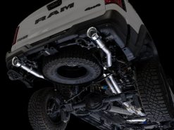 Alternative view of AWE Tuning 2025+ RAM 1500 RHO 3.0 I6 TT 0FG Dual Rear Exit Cat-Back Exhaust - Chrome Silver Tips