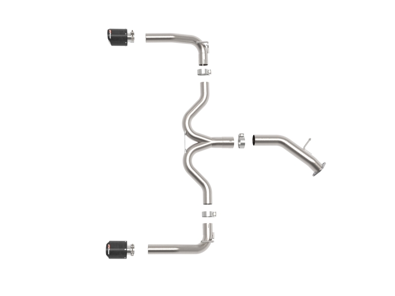 aFe Takeda 20-21 Kia Forte GT 1.6L (t) 3in to 2.5in SS Axle-Back Exhaust System w/ Carbon Fiber Tips - Image 2
