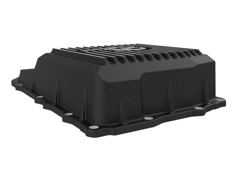 aFe 18-25 Jeep Wrangler JL V6 Transmission Pan - Black w/ Machined Fins - Image 5