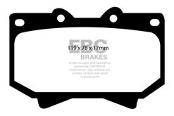 Alternative view of EBC 98-07 Lexus LX470 4.7 Bluestuff Front Brake Pads