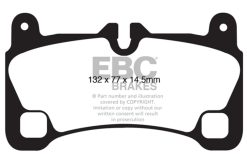 Alternative view of EBC 08 Porsche Cayenne 4.8 Turbo Yellowstuff Rear Brake Pads