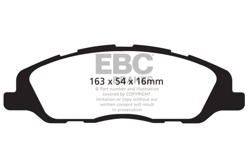 EBC 13-14 Ford Mustang 3.7 (A/T+Performance Pkg) Yellowstuff Front Brake Pads - Image 2