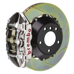 Brembo 15-23 Mustang Rear GTR BBK 4 Piston Billet 380x28 2pc Rotor Slotted Type1 - Nickel