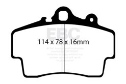 Alternative view of EBC 97-99 Porsche Boxster (Cast Iron Rotors only) 2.5 Yellowstuff Front Brake Pads
