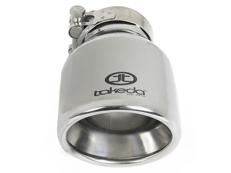 aFe Takeda Universal Exhaust Tip 2-1/2 IN Inlet x 4 IN Outlet x 6 IN L- Polished - Image 3