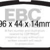 EBC 11+ Fiat 500 1.4 (ATE Calipers) Redstuff Rear Brake Pads