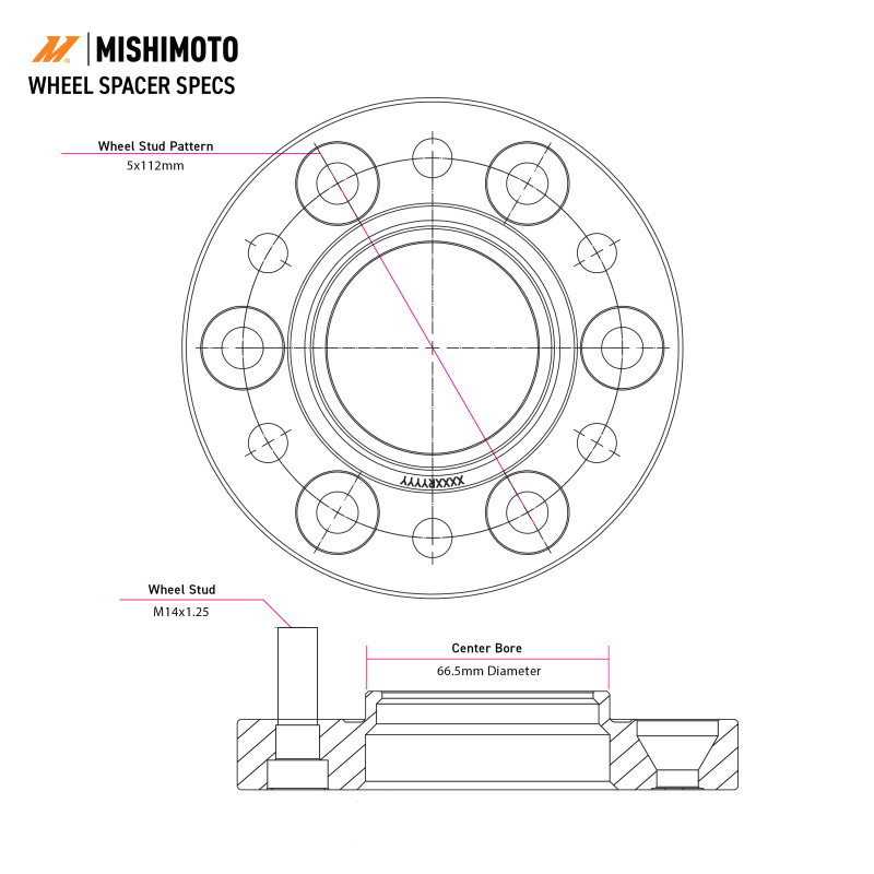 Mishimoto Wheel Spacers - 5x120 - 72.6 - 12 - M14 - Black - Image 7