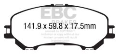 Alternative view of EBC 14+ Nissan Rogue 2.5 2 row seating Yellowstuff Front Brake Pads