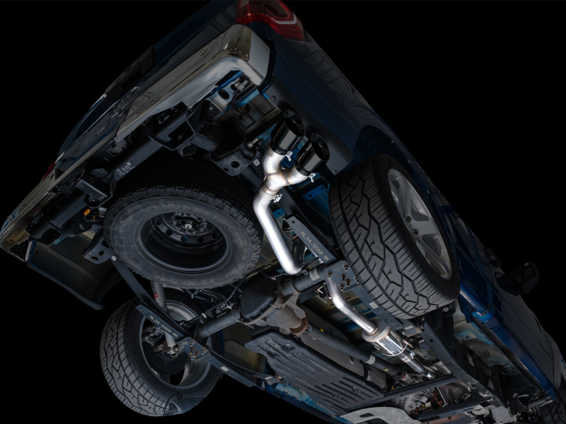 AWE 21-25 Ford F150 (14th Gen Reg Cab) Cat-Back Exhaust - 4.5in Dual Side Exit Diamond Black Tips - Image 14