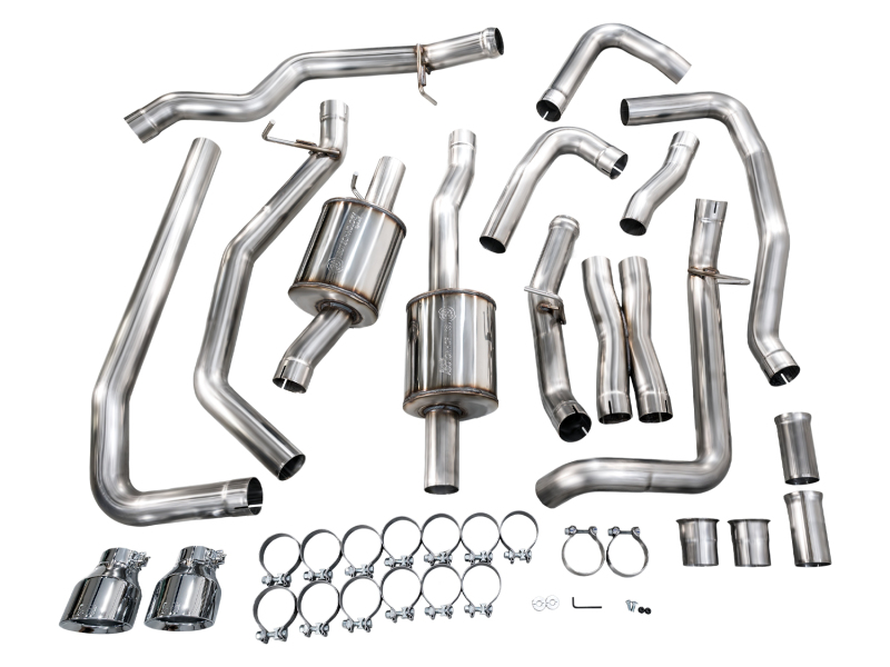 AWE Tuning 2025+ RAM 1500 RHO 3.0 I6 TT 0FG Dual Rear Exit Cat-Back Exhaust - Chrome Silver Tips - Image 12