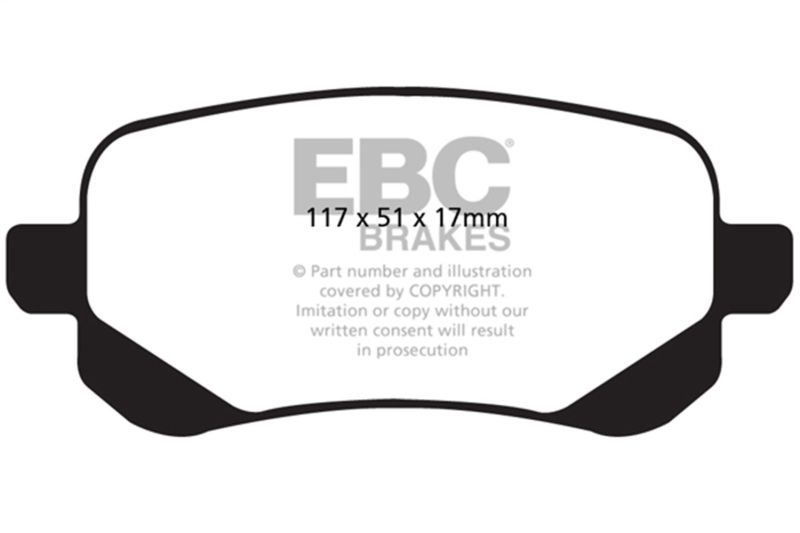 EBC 08-11 Chrysler Town & Country 3.3 Yellowstuff Rear Brake Pads - Image 2