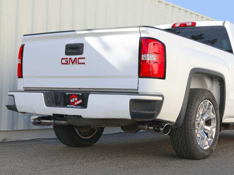 aFe Gemini XV Cat-Back Exhaust System GM Trucks 09-18 V6-4.3/V8-4.8/5.3L- Cut-Out Polished - Image 8