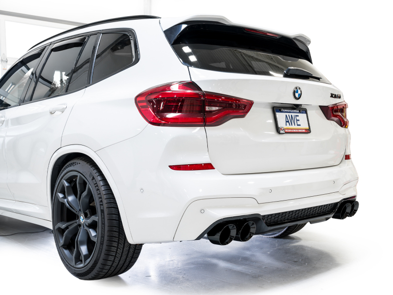 AWE Tuning 20-25 BMW X3 M/M Comp (F97) AWD SwitchPath Axle-Back Exhaust - Diamond Black Tips - Image 4