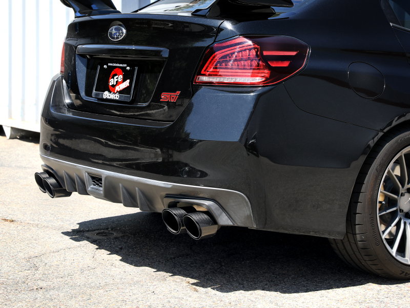 aFe Subaru WRX/STi 15-21 H4-2.0/2.5L Takeda 3in to 2-1/2in Stainless Cat-Back Exhaust Crbn Fiber Tip - Image 4