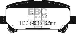 Alternative view of EBC 15+ Chevrolet Colorado 2.5 Yellowstuff Rear Brake Pads