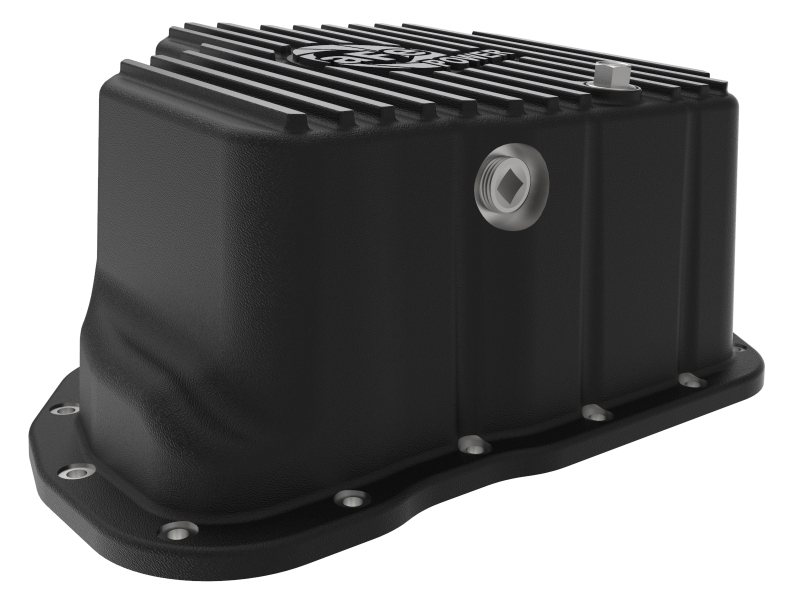 aFe POWER GM Diesel Trucks 01-10 V8-6.6L (td) Pro Series Engine Oil Pan Black w/ Machined Fins - Image 6