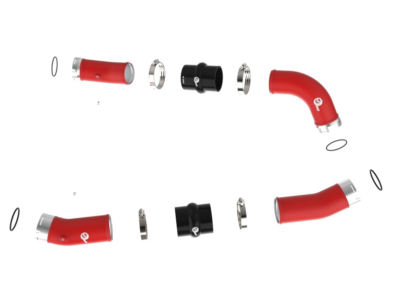 aFe 2024+ Toyota Tacoma BladeRunner 2.5in & 3in Aluminum Hot & Cold Charge Pipe Kit - Red - Image 2