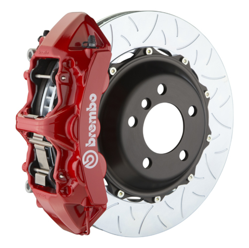 Brembo 20+ Corvette C8/C8 Z51 Rear GT BBK 6 Piston Cast 380x32 2pc Rotor Slotted Type-3-Red