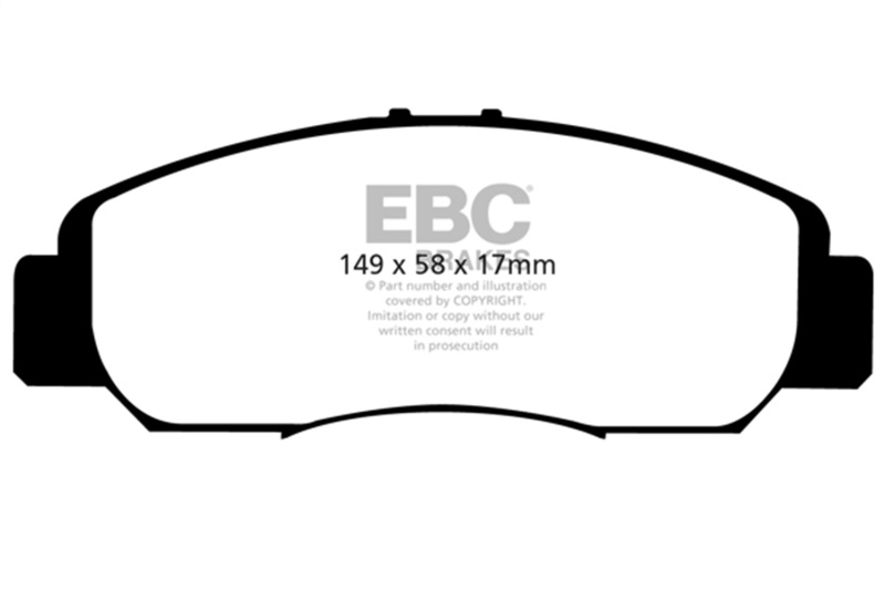 EBC 06-11 Acura CSX (Canada) 2.0 Yellowstuff Front Brake Pads - Image 2