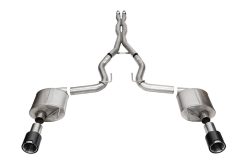 Corsa 2024 Ford Mustang GT Coupe 3in Sport Cat-Back Exhaust - 4.5in Carbon Fiber Tips