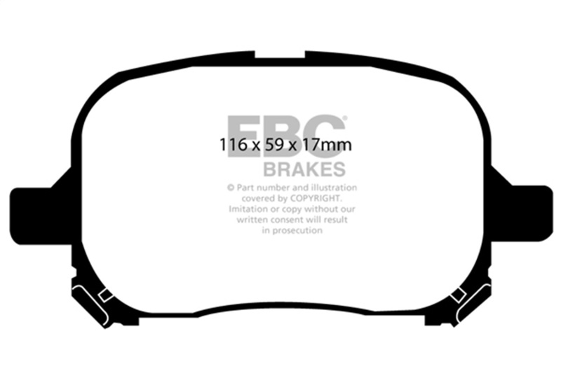 EBC 97-99 Lexus ES300 3.0 Yellowstuff Front Brake Pads - Image 2